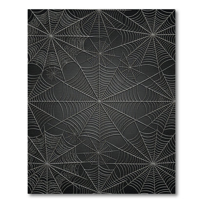 Dark Gray Spiderweb Geometric Textile Rug