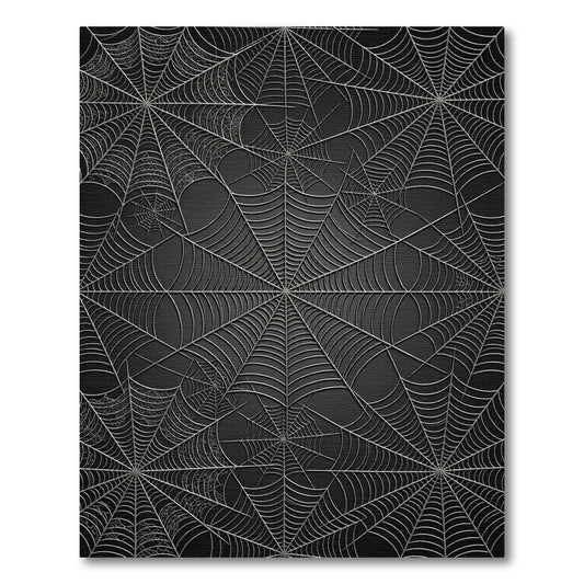 Dark Gray Spiderweb Geometric Textile Rug