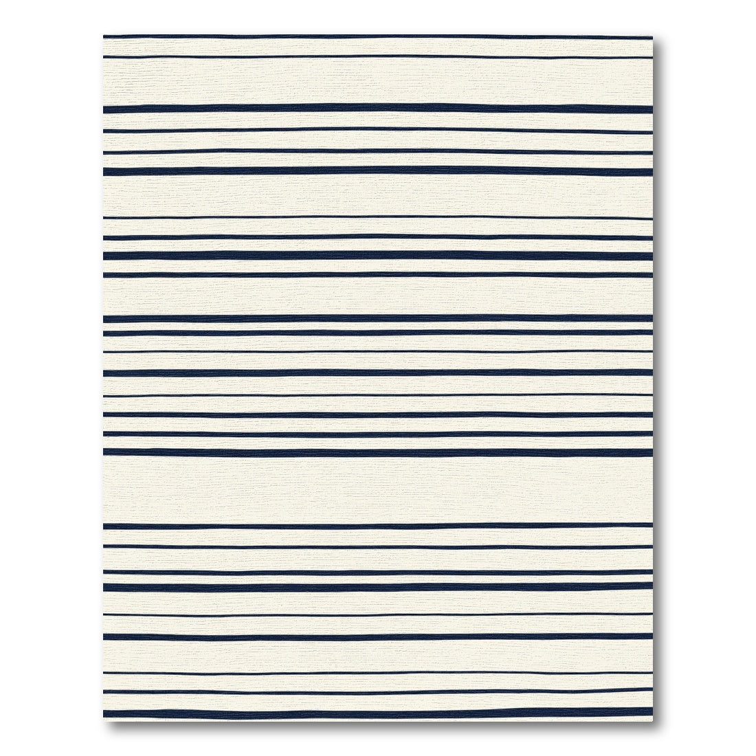 Navy And Cream Horizontal Stripe Rug