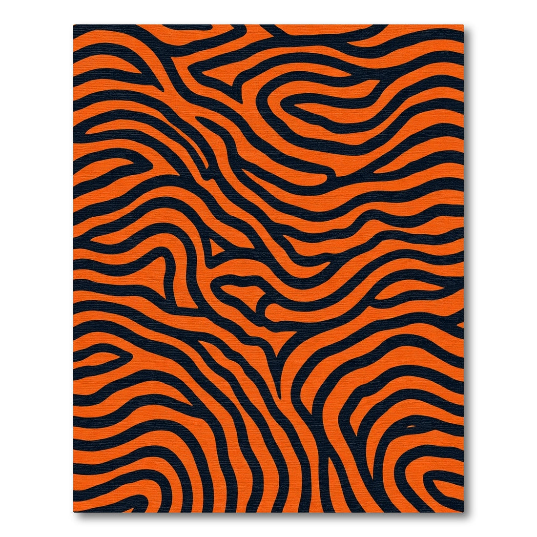 Bold Orange Black Wave Rug