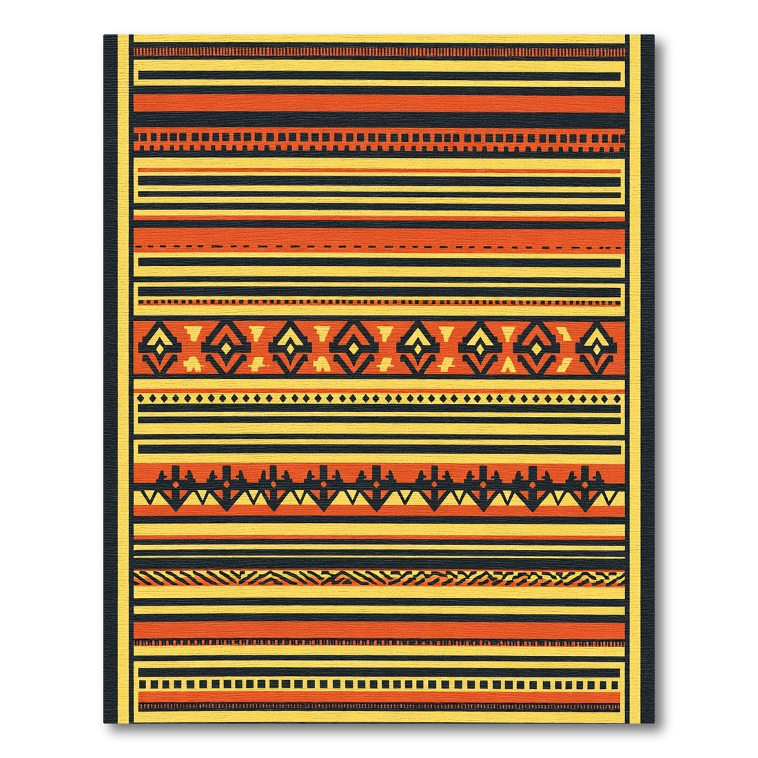 Abstract Tribal Orange Yellow Stripes Rug