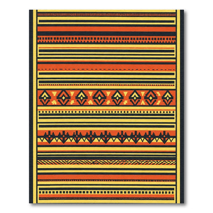 Abstract Tribal Orange Yellow Stripes Rug