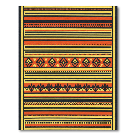 Abstract Tribal Orange Yellow Stripes Rug