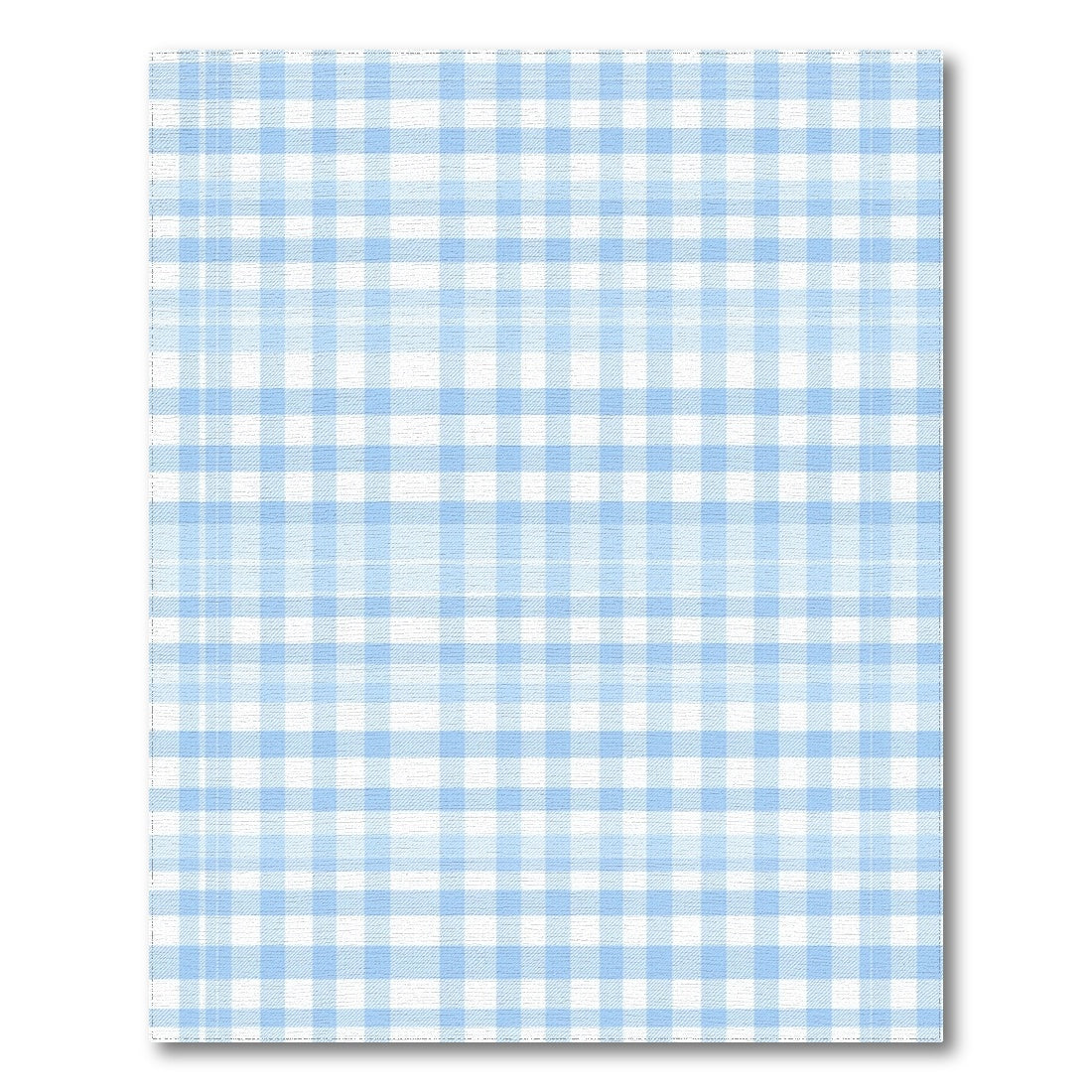 Light Blue Gingham Checkered Area Rug