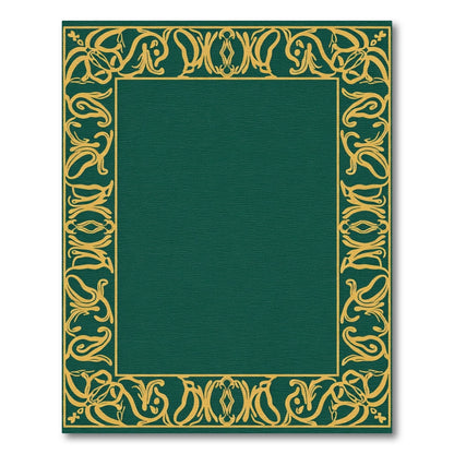 Emerald Gold Art Nouveau Border Rug