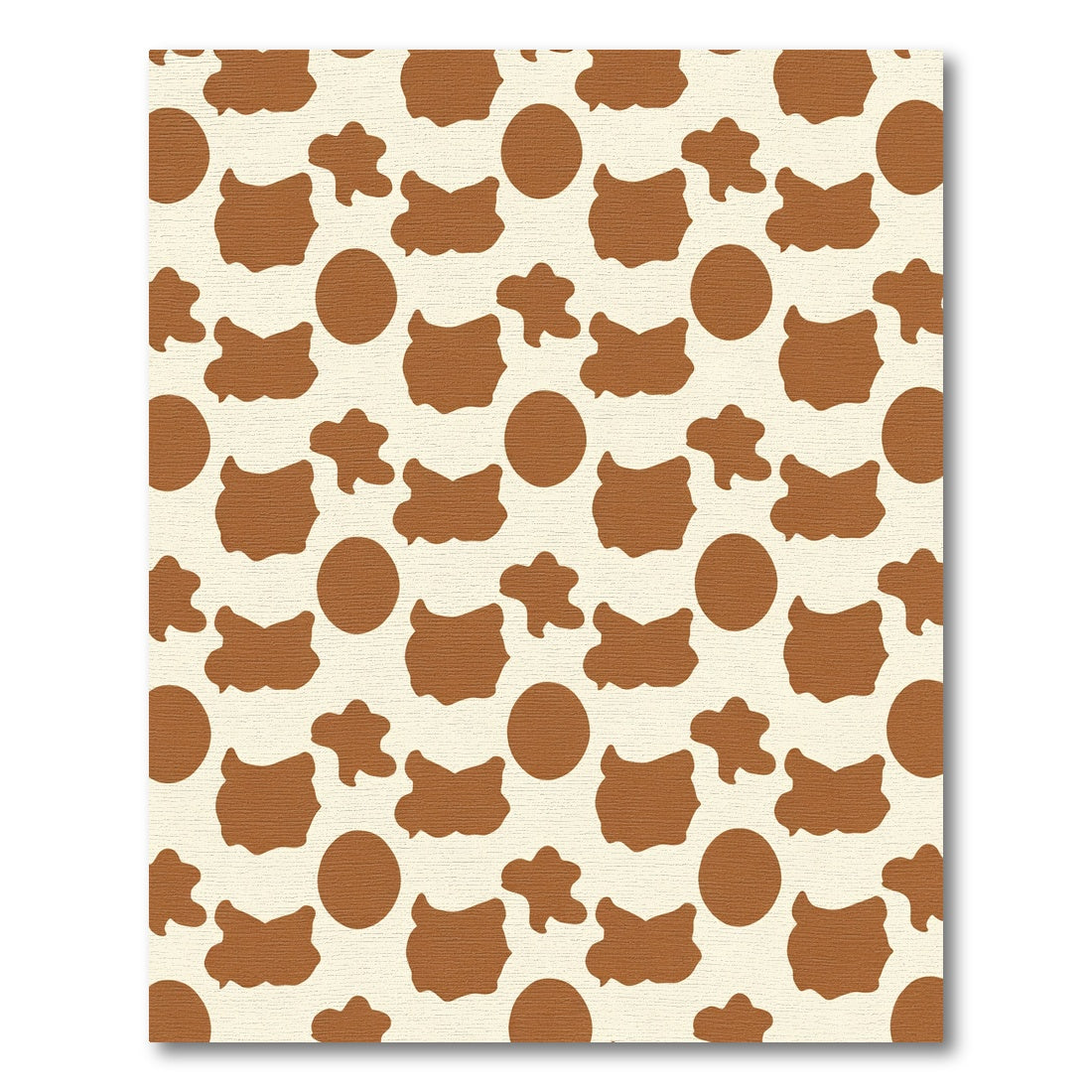 Cream Brown Spotty Animal Print Rug
