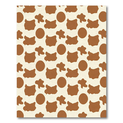 Cream Brown Spotty Animal Print Rug
