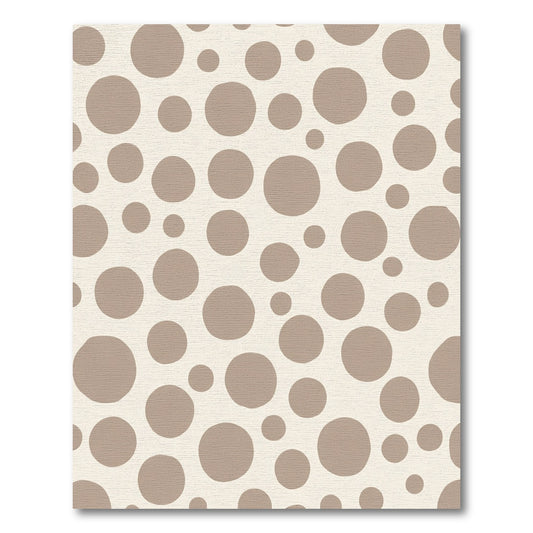 Neutral Tan Scattered Polka Dot Rug