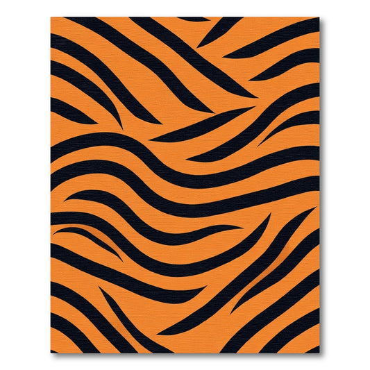 Orange Black Swirling Stripes Rug