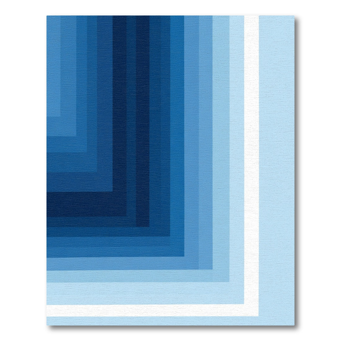 Deep Blue Graduated Geometric Squares Rug