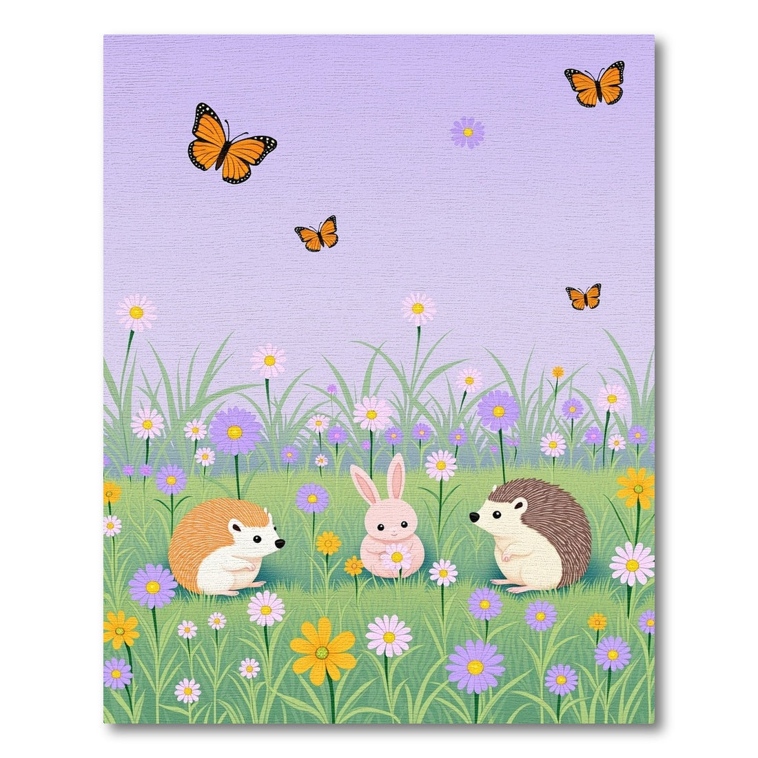 Orange Butterflies Amongst Wildflower Meadow Rug