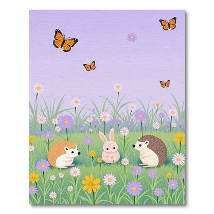 Orange Butterflies Amongst Wildflower Meadow Rug