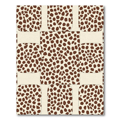 Brown Spots Cream Rounded Squares Rug