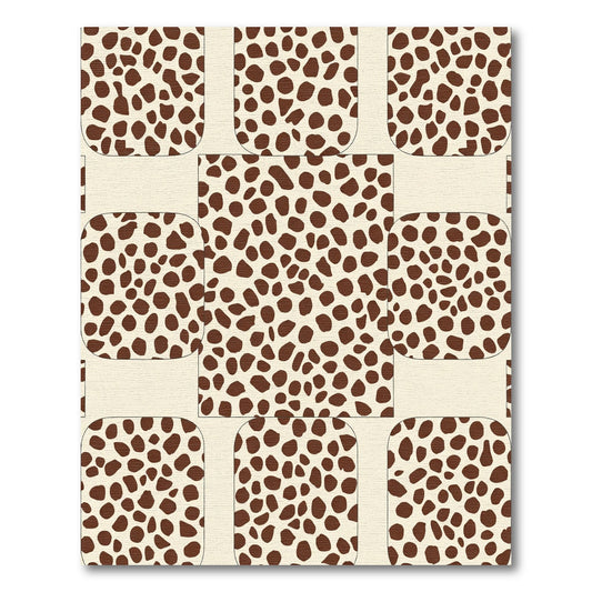 Brown Spots Cream Rounded Squares Rug