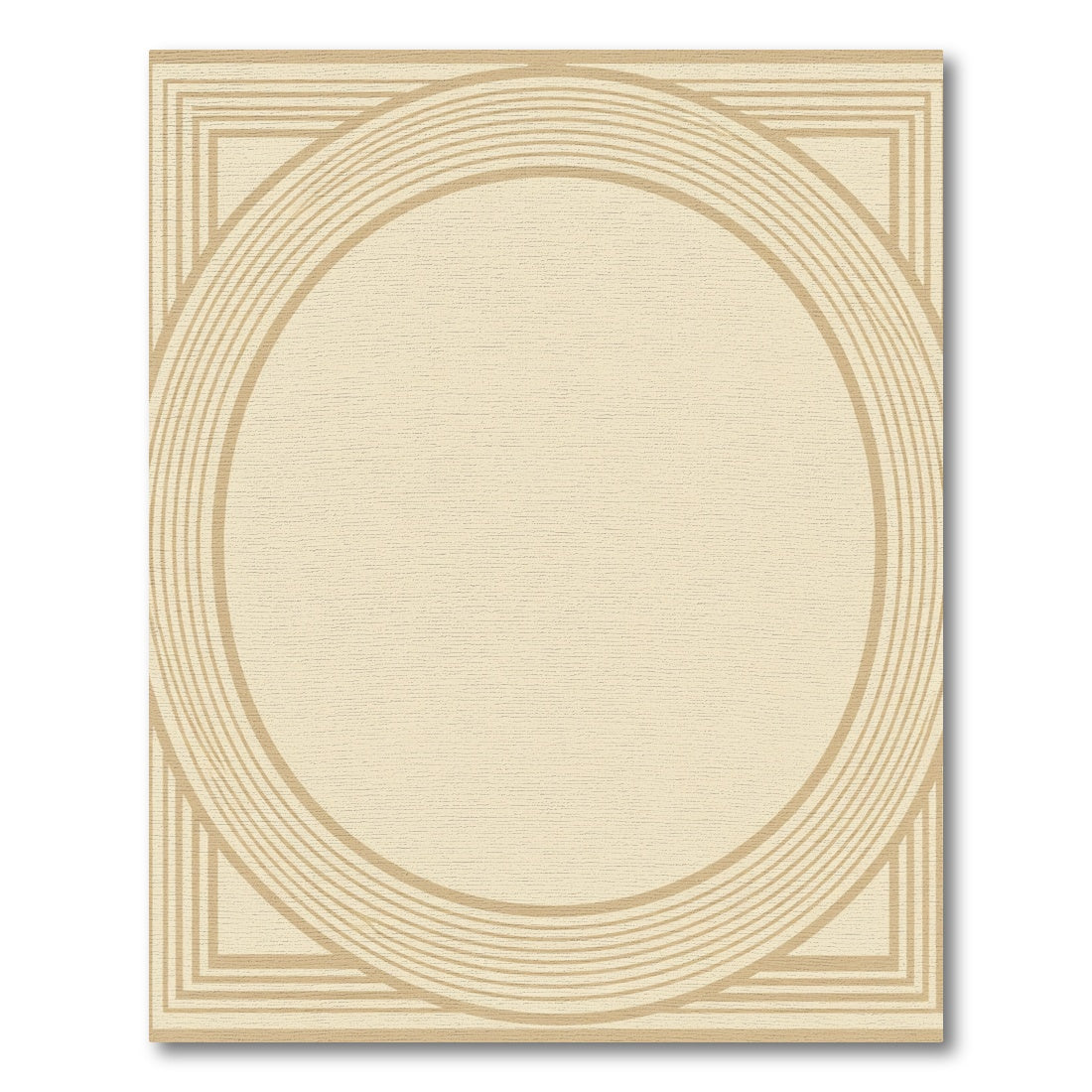 Cream Geometric Concentric Arc Rug