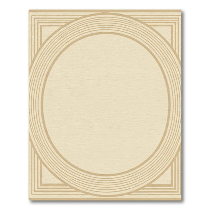 Cream Geometric Concentric Arc Rug