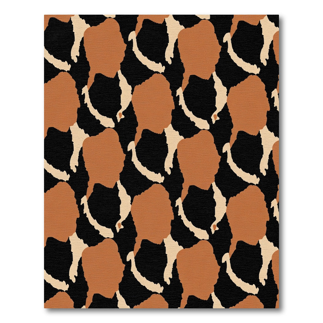 Earthy Camouflage Abstract Organic Forms Rug