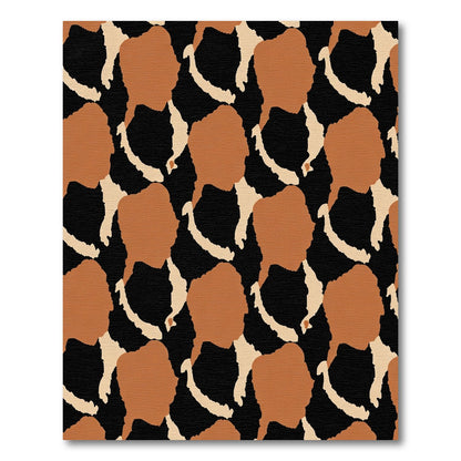 Earthy Camouflage Abstract Organic Forms Rug
