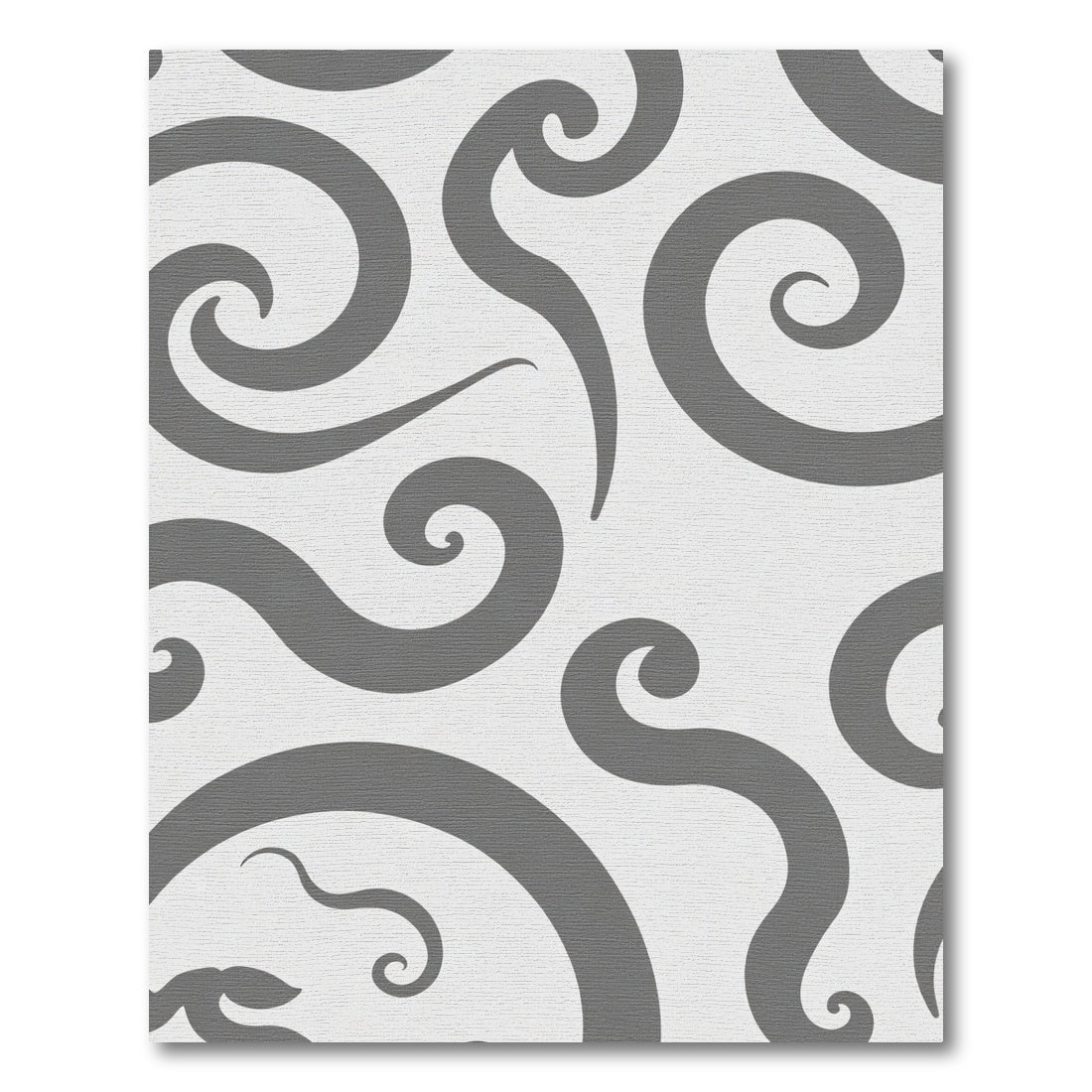 Modern Gray Swirl Curlicue Rug