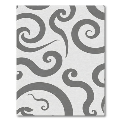 Modern Gray Swirl Curlicue Rug