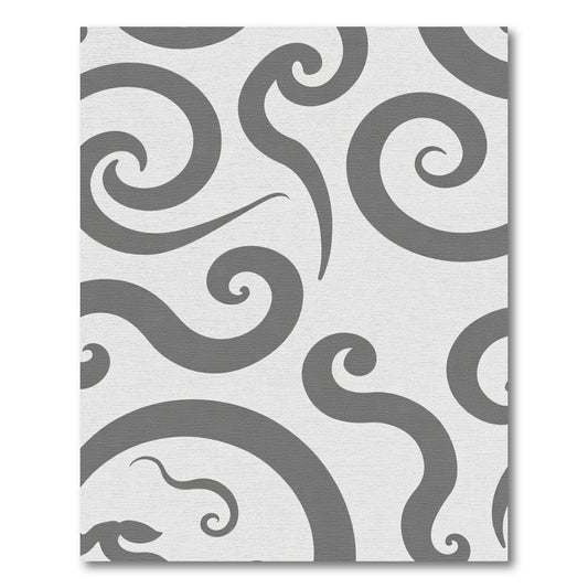 Modern Gray Swirl Curlicue Rug