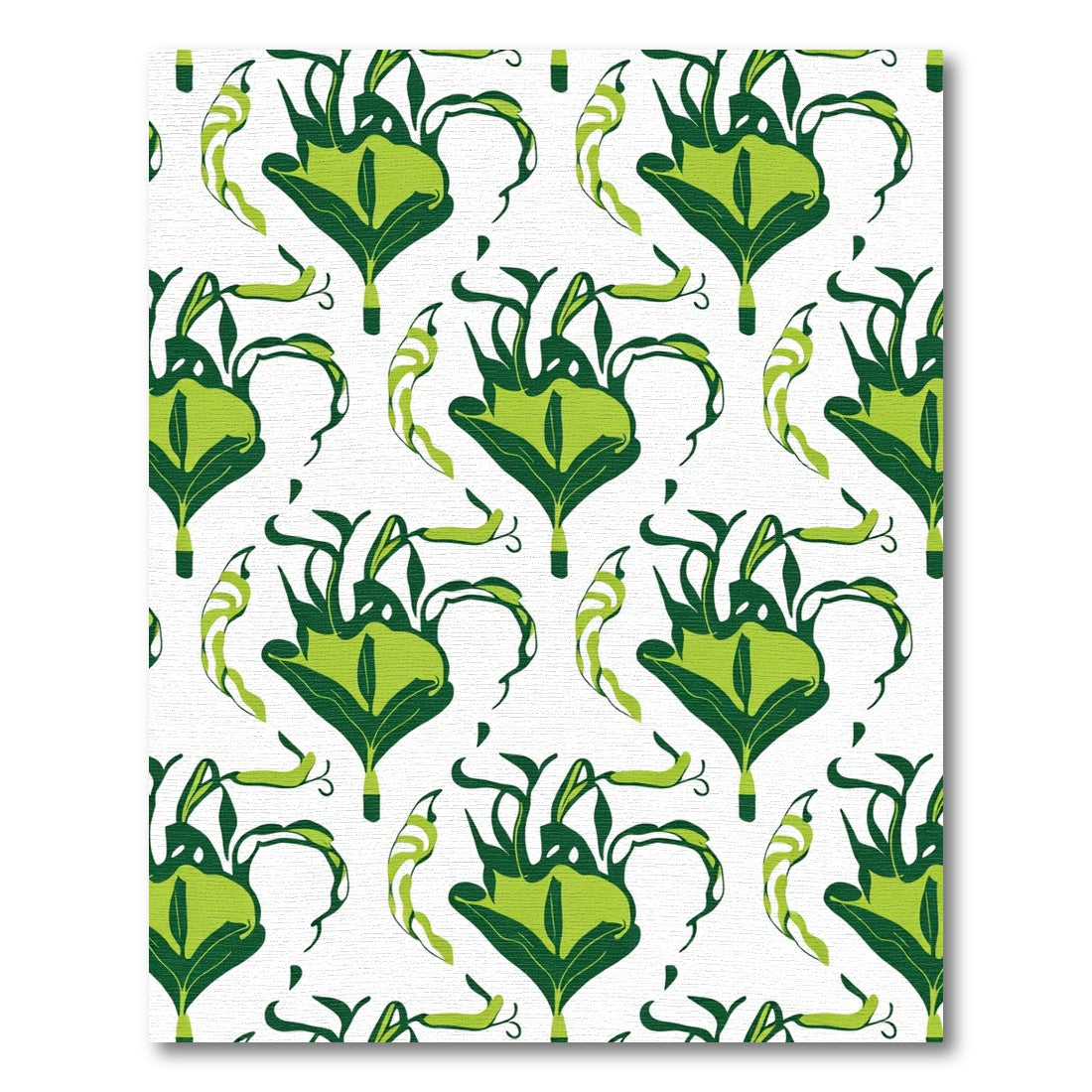 Emerald Green Art Nouveau Floral Rug