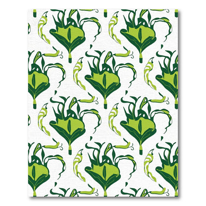 Emerald Green Art Nouveau Floral Rug
