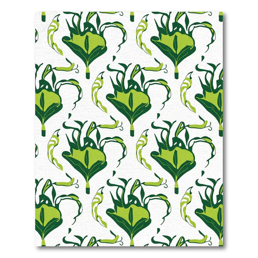 Emerald Green Art Nouveau Floral Rug