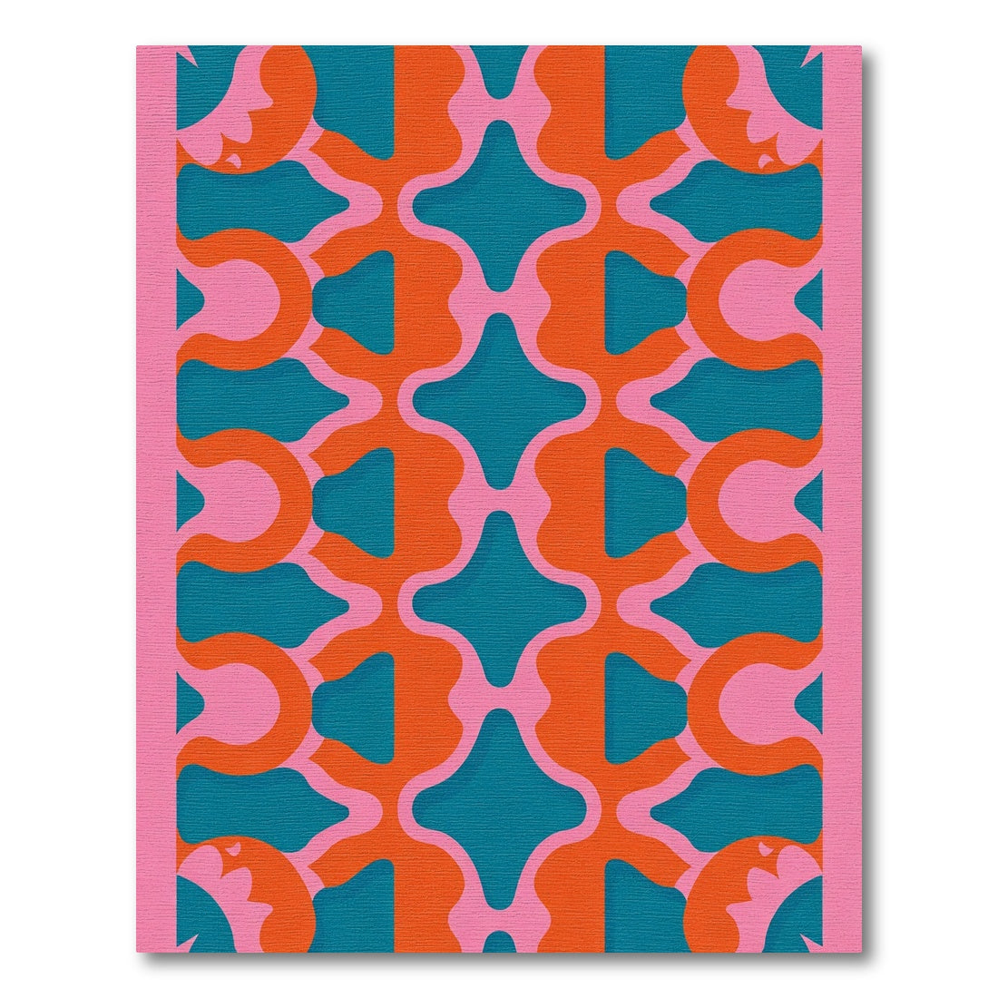Groovy Retro Pink Teal Orange Waves Rug