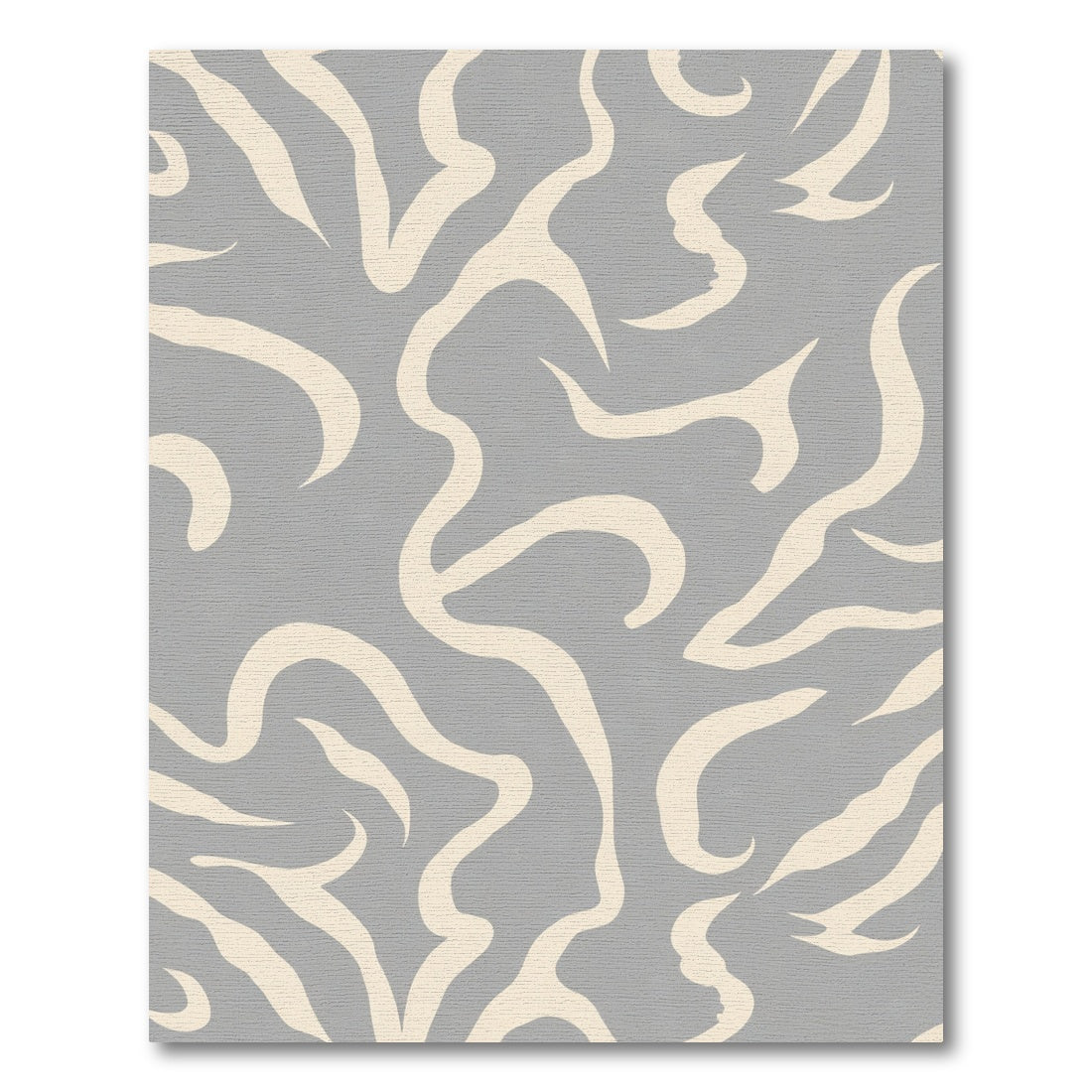 Pale Cream Abstract Swirls Gray Rug