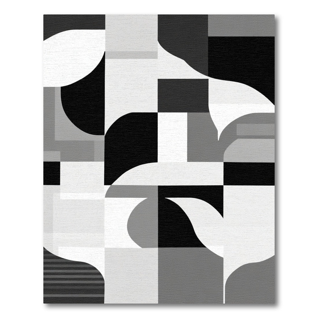 Monochromatic Geometric Abstract Shapes Rug