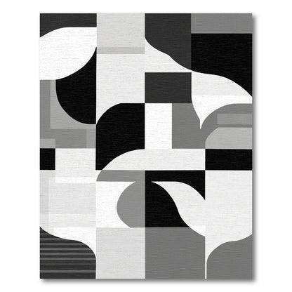 Monochromatic Geometric Abstract Shapes Rug