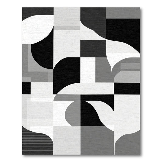 Monochromatic Geometric Abstract Shapes Rug