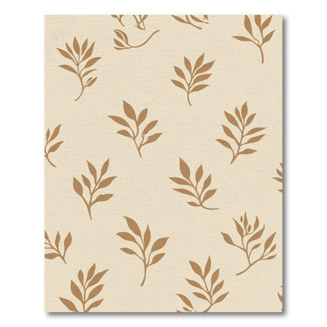 Golden Beige Botanical Branch Spread Rug