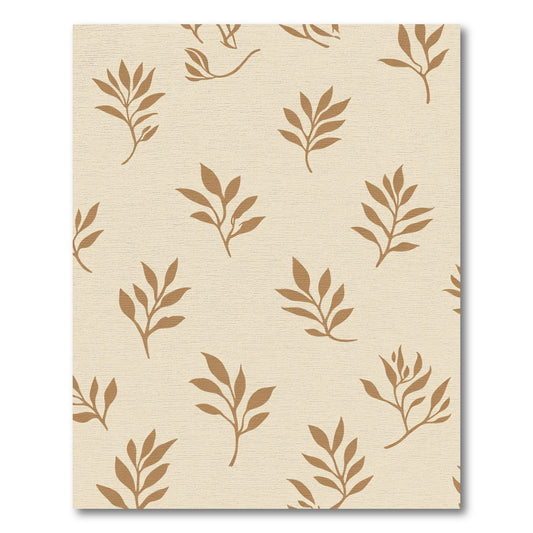 Golden Beige Botanical Branch Spread Rug