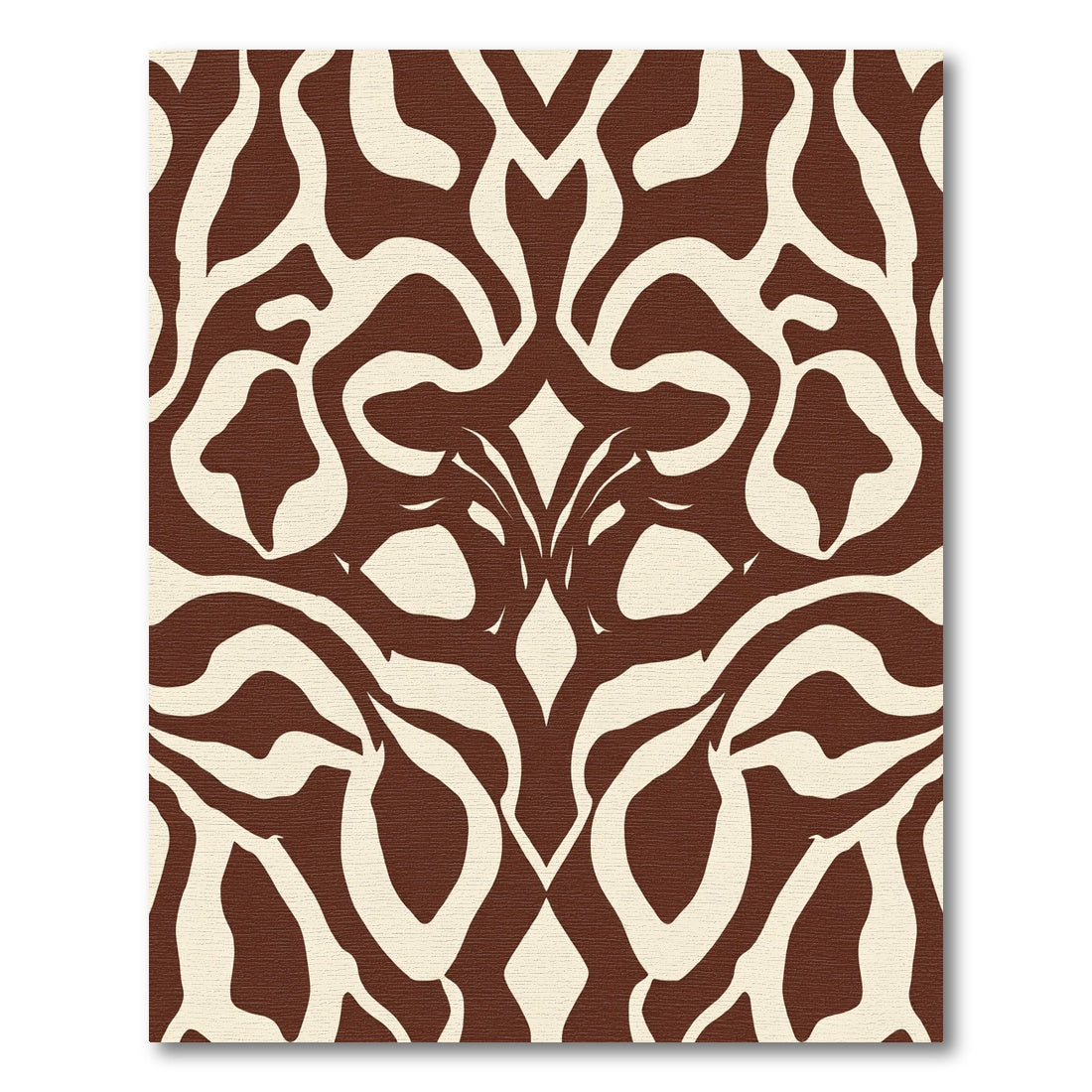 Rich Brown Abstract Organic Flow Rug