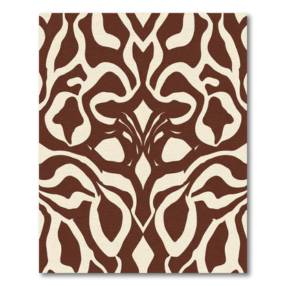 Rich Brown Abstract Organic Flow Rug