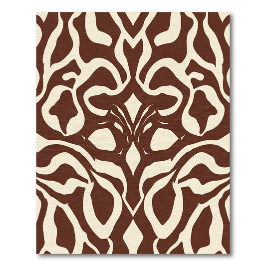 Rich Brown Abstract Organic Flow Rug