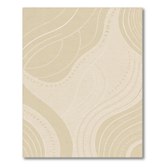Beige Abstract Wave Area Rug