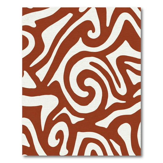 Burnt Sienna Swirl Curve Rug