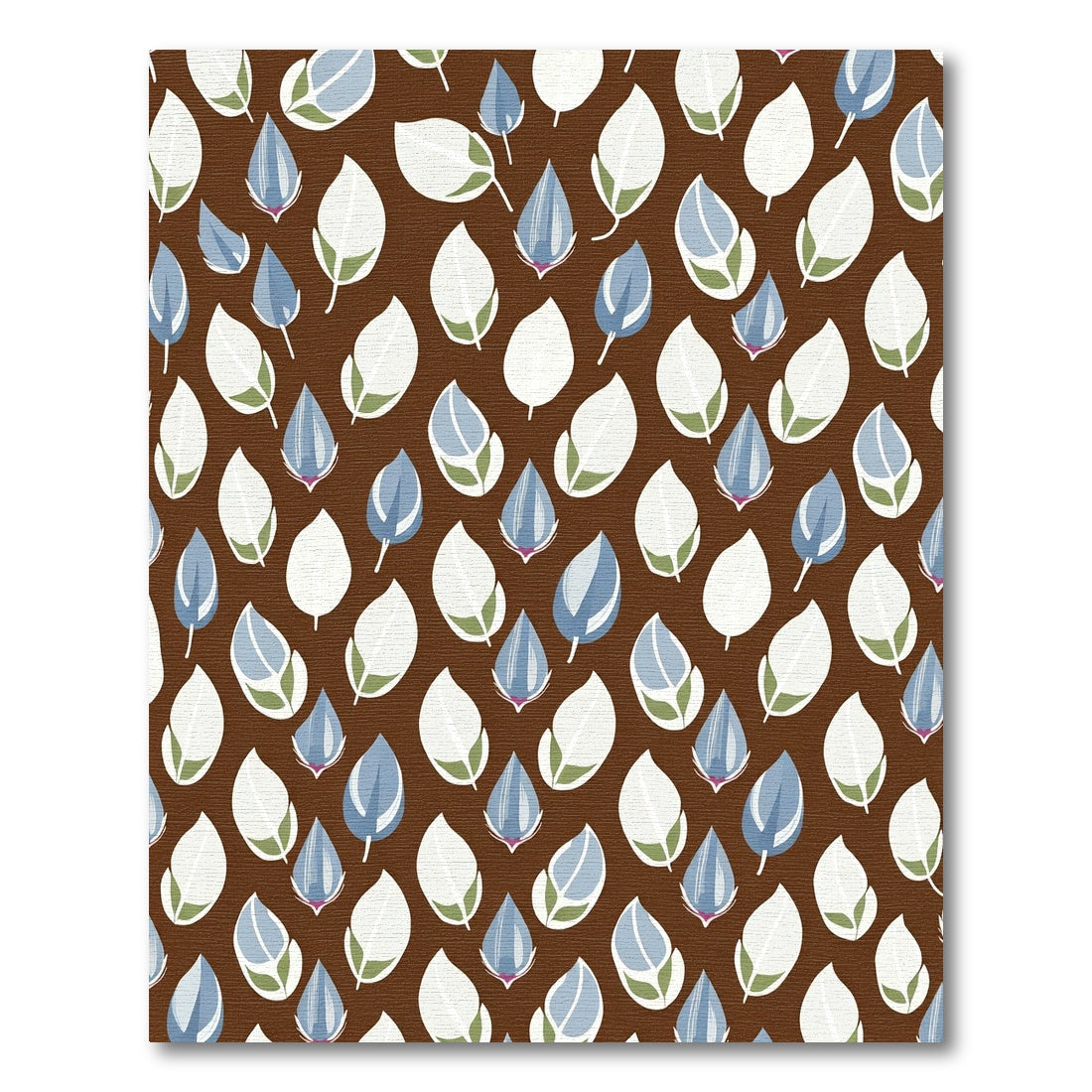 Brown Abstract Blue White Petal Rug