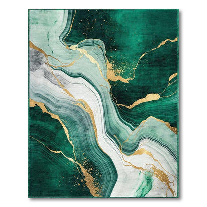 Emerald Gold Fluid Marble Rug