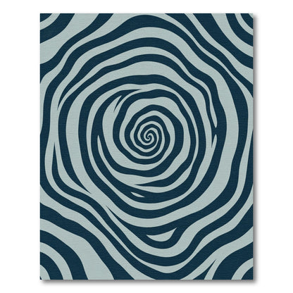 Deep Blue Swirling Organic Waves Rug