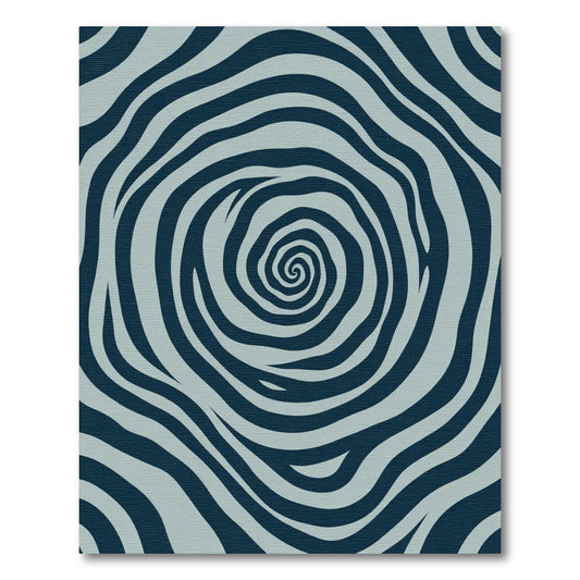 Deep Blue Swirling Organic Waves Rug