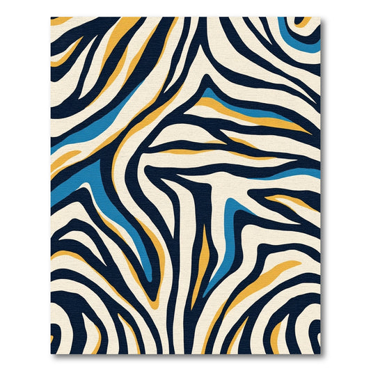 Bold Blue Yellow Zebra Stripe Rug
