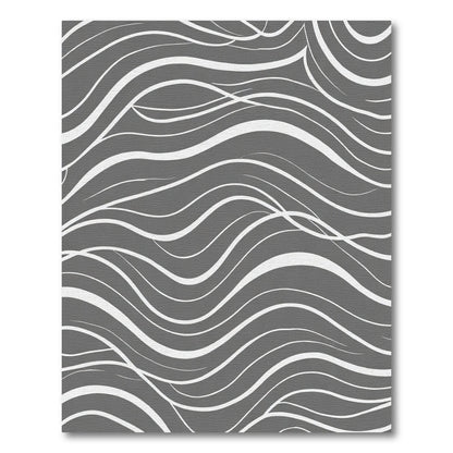 Modern Gray White Flowing Lines Rug