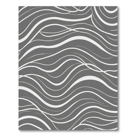 Modern Gray White Flowing Lines Rug