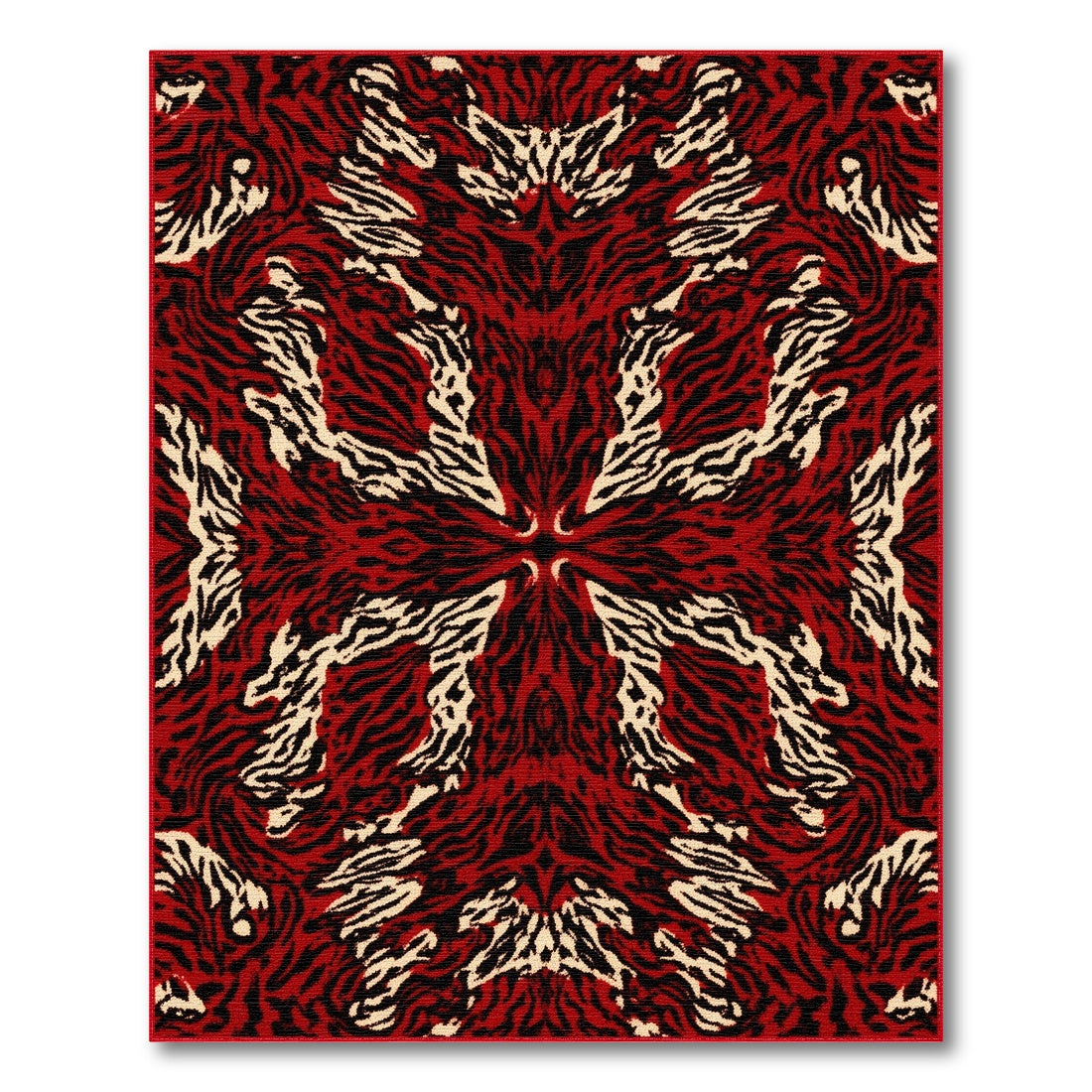 Abstract Area Bold Red Abstract Area Rug