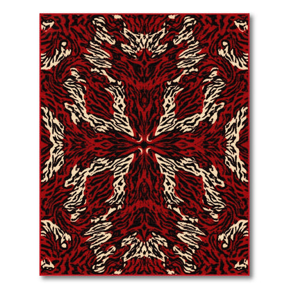 Abstract Area Bold Red Abstract Area Rug