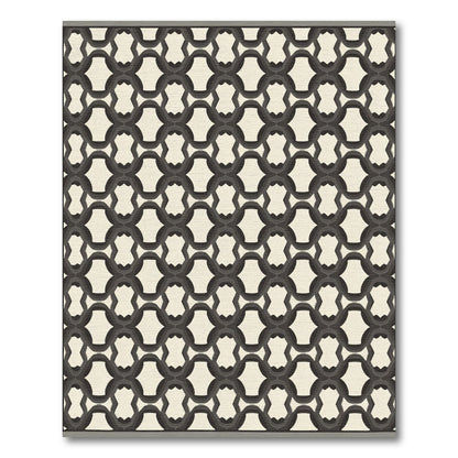 Dark Gray Interlocking Lattice Rug